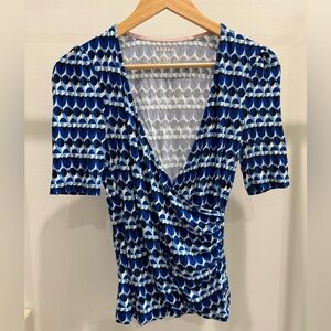 Blue and White Patterned Garment